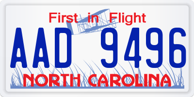 NC license plate AAD9496