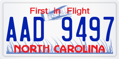 NC license plate AAD9497