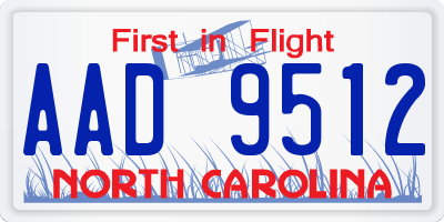 NC license plate AAD9512