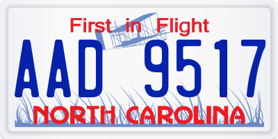 NC license plate AAD9517