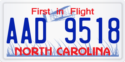 NC license plate AAD9518