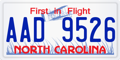 NC license plate AAD9526