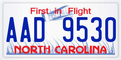 NC license plate AAD9530