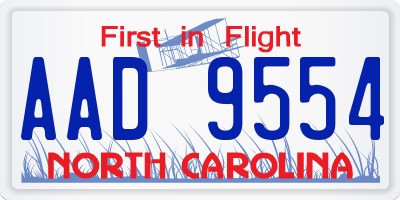 NC license plate AAD9554