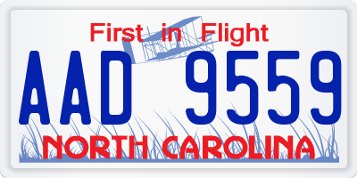 NC license plate AAD9559