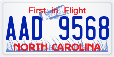 NC license plate AAD9568