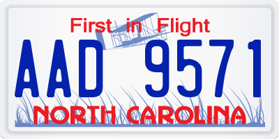 NC license plate AAD9571