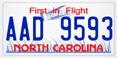 NC license plate AAD9593