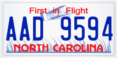 NC license plate AAD9594