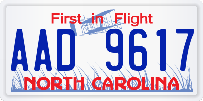 NC license plate AAD9617