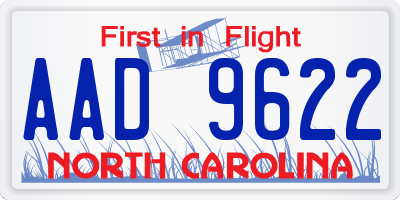 NC license plate AAD9622