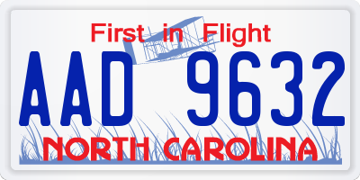 NC license plate AAD9632