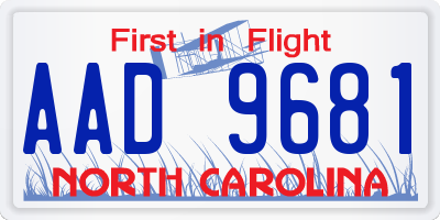 NC license plate AAD9681