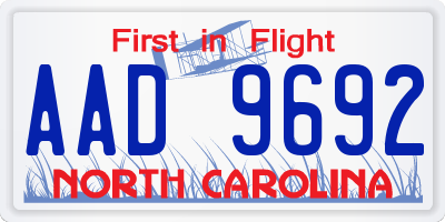 NC license plate AAD9692