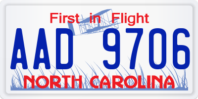 NC license plate AAD9706