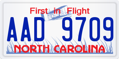 NC license plate AAD9709