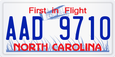 NC license plate AAD9710