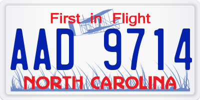 NC license plate AAD9714