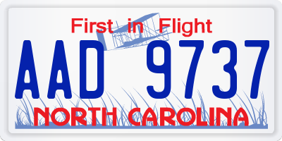 NC license plate AAD9737