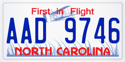 NC license plate AAD9746