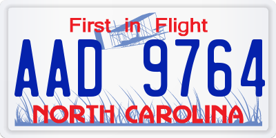 NC license plate AAD9764