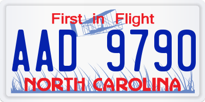 NC license plate AAD9790