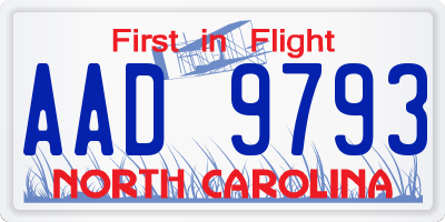 NC license plate AAD9793