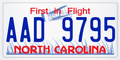 NC license plate AAD9795