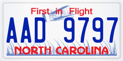 NC license plate AAD9797