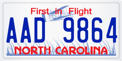 NC license plate AAD9864