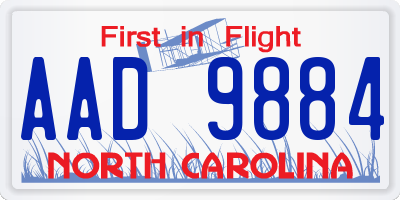 NC license plate AAD9884