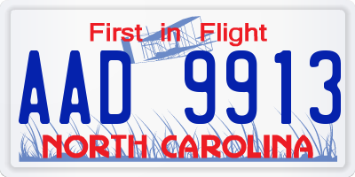 NC license plate AAD9913