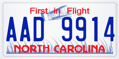 NC license plate AAD9914