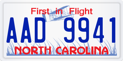 NC license plate AAD9941