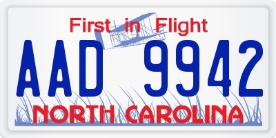 NC license plate AAD9942