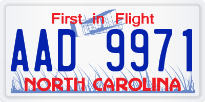 NC license plate AAD9971