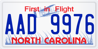 NC license plate AAD9976