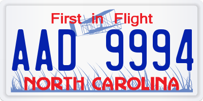 NC license plate AAD9994