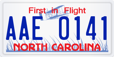 NC license plate AAE0141