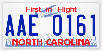 NC license plate AAE0161