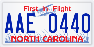 NC license plate AAE0440