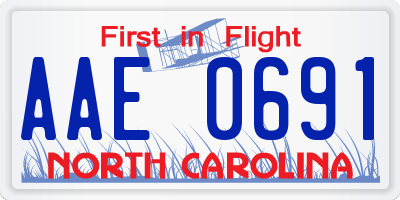NC license plate AAE0691