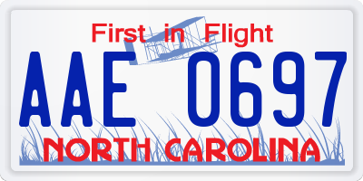 NC license plate AAE0697