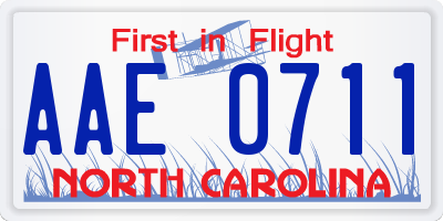 NC license plate AAE0711
