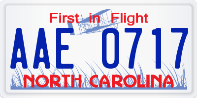 NC license plate AAE0717