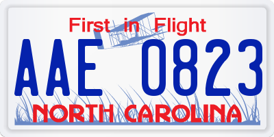 NC license plate AAE0823