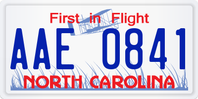 NC license plate AAE0841