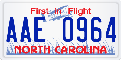 NC license plate AAE0964