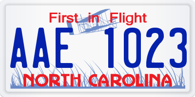 NC license plate AAE1023