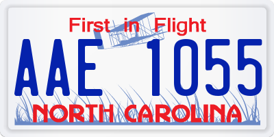 NC license plate AAE1055
